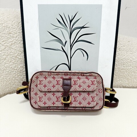 Louis Vuitton Juliette MM粉色丹寧老花相機包 限定丹寧牛仔老花