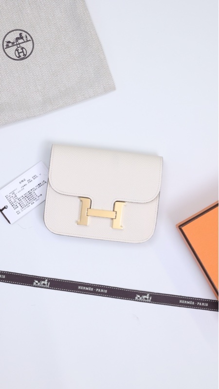 Hermes Constance Slim米白金扣epson皮手拿包
