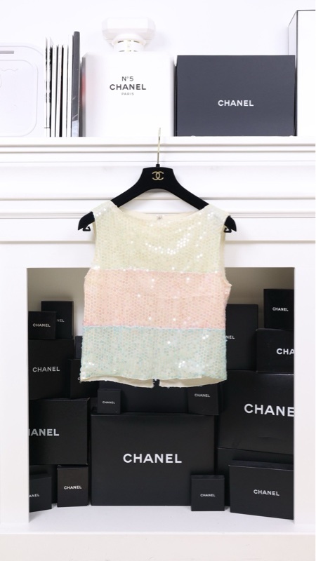 Chanel 00年彩色亮片背心上衣