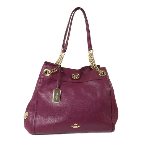 COACH 牛皮皮革Shoulder Bag鏈帶肩背袋