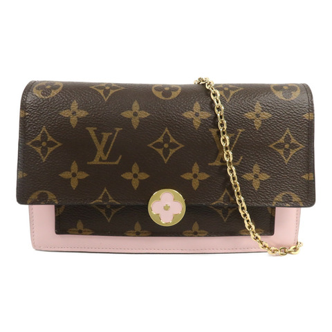 LOUIS VUITTON Monogram Flore Chain Wallet鏈帶肩背袋