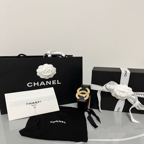 CHANEL 香奈兒《全新全配》26A 雙面 CC Logo 皮帶｜黑色×焦糖棕｜雙面牛皮｜93cm｜專櫃正品