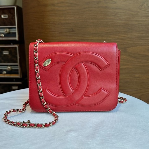 Chanel 香奈兒 浮雕雙C方胖子 27開 單包
