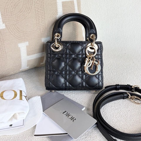 🌷Dior經典！Dior 迪奧 Lady Dior黛妃三格 Mini 黑