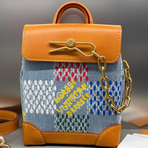 Louis Vuitton 路易威登 Nano Steamer 棋盘格牛仔包   ，芯片款