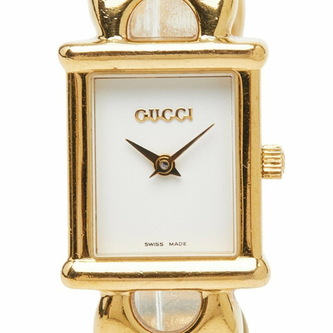 Gucci 1800L 石英錶，附 3 條可替換錶帶，白色錶盤，不鏽鋼材質，女錶。