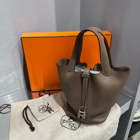 Hermes Picotin Lock 18 大象灰 Etoupe 銀扣 TC皮｜Classic Trend CT精品｜台北東區實體