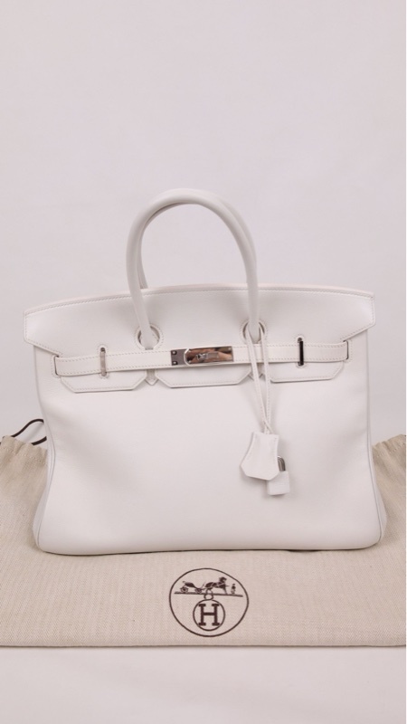 Hermes K刻 birkin35银扣手提包