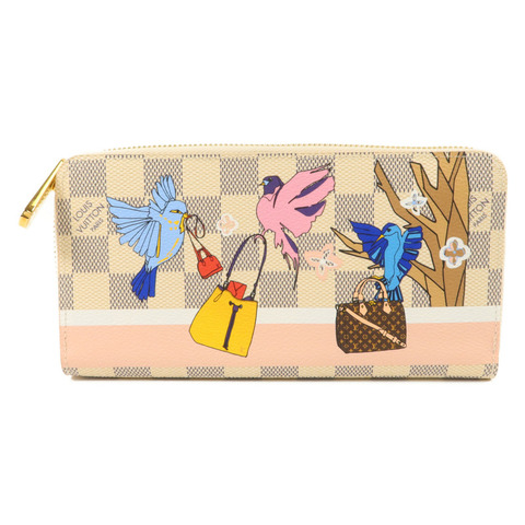 LOUIS VUITTON Damier Azur Playful Birds Zippy Wallet長錢包