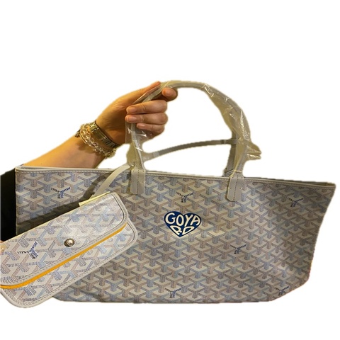 Goyard Saint Louis PM 限定愛心藍白托特包｜附內袋、防塵袋全套配件