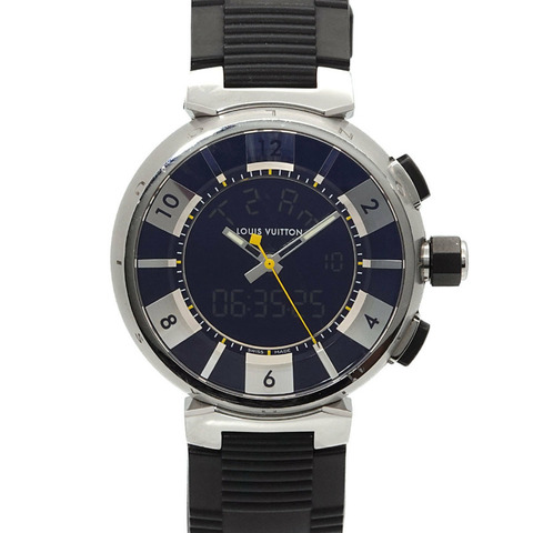 路易威登 Tambour 黑色 Q118F 男士石英類比數位腕錶