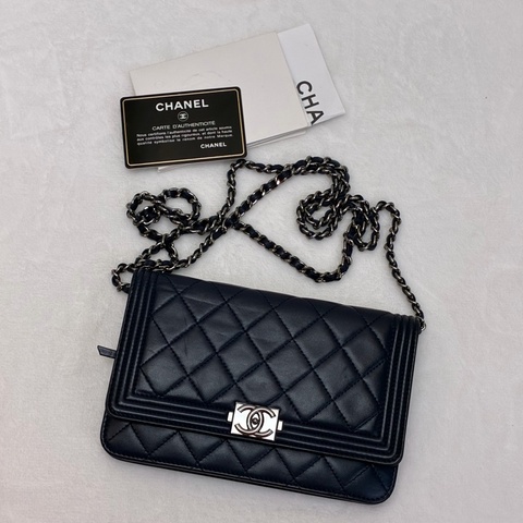 Full set Chanel Boy 海軍藍WOC連盒