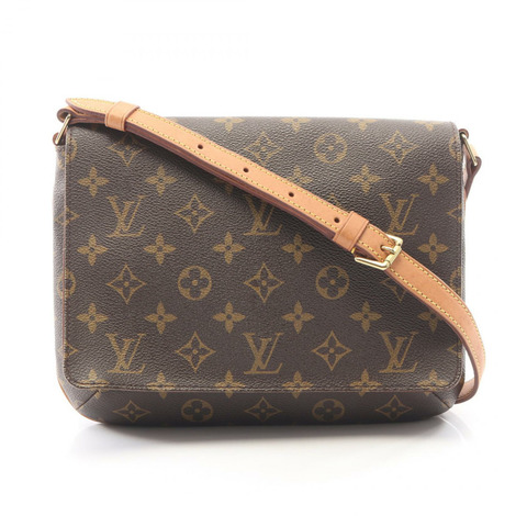 路易威登 Musette Tango 短肩帶 Monogram 肩背包 M51257 PVC 塗層帆布皮革棕色二手女款