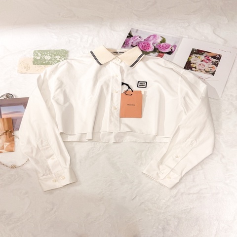 Miu Miu短款棉襯衫