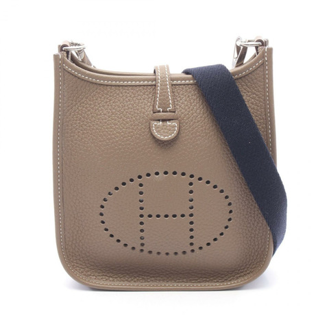 愛馬仕 Evelyne TPM 肩挎包 Y Taurillon Clemence Etoupe 灰色 SHW