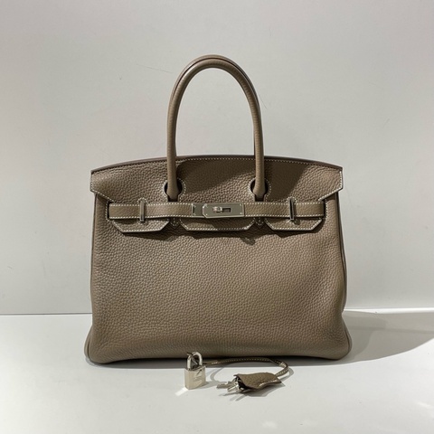 Hermes愛馬仕Birkin 30 大象灰銀扣 T刻 TC皮 經典鉑金手提包