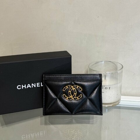 CHANEL 19 小羊皮名片夾 - 黑金