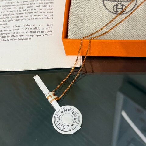 HERMES Mini Pop H項鍊 - 氣泡綠玫瑰金