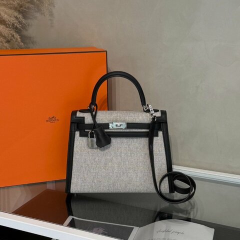 HERMES Kelly 25 - 熊貓銀 K
