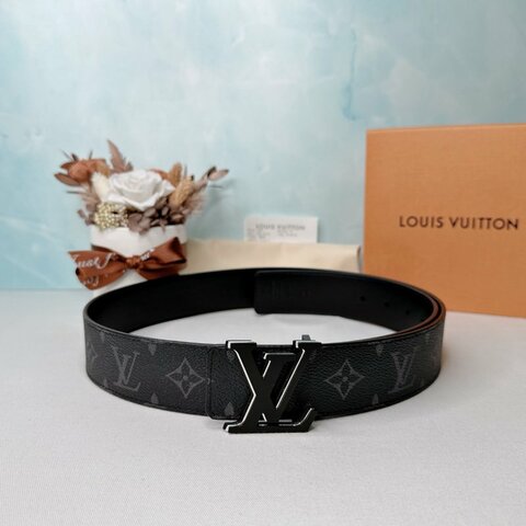 LV 全新Optic黑灰老花雙面皮帶