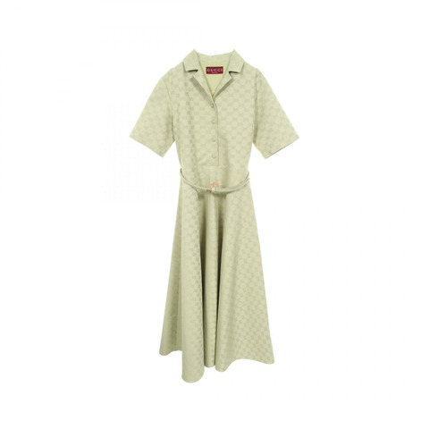 GUCCI GG圖案洋裝 818349 棉滌混紡 綠色 #36 二手女裝