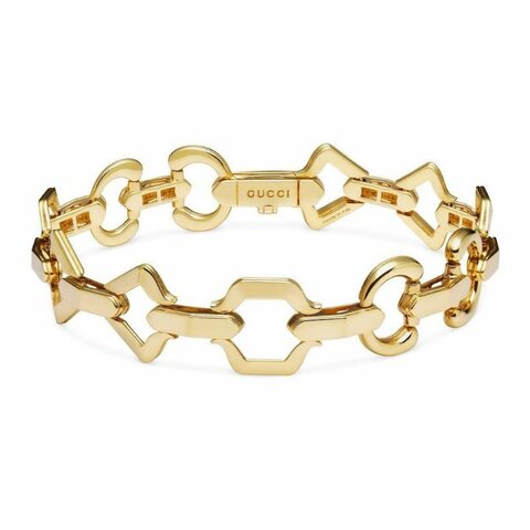 高級珠寶系列 ::GUCCI:: Horsebit 系列 18K金 馬銜扣金手鏈