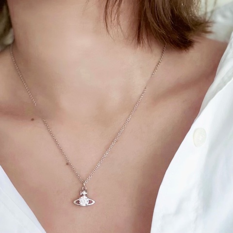Vivienne Westwood🪐 簡約單鑽土星項鍊 Reina Necklace