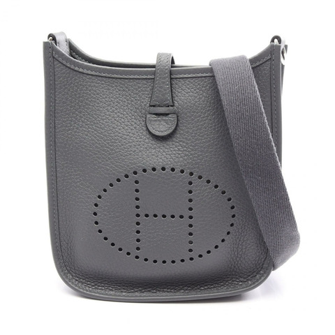 愛馬仕 Evelyne Amazon TPM 肩包，Clemence 皮革，Gris Misty 灰色，二手 SHW