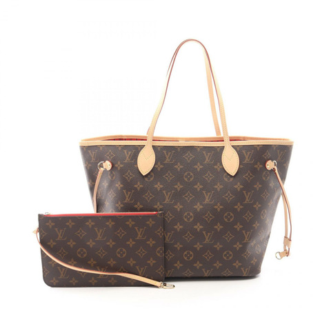 路易威登 Neverfull MM 肩背手提包 M46987 帆布皮革 櫻桃紅 二手