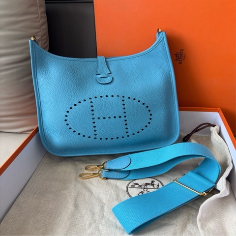 愛馬仕Hermes 伊芙琳 藍色金扣Evelyne29