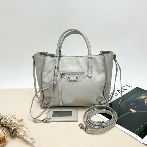 BALENCIAGA/巴黎世家 Classic灰色機車手提包
