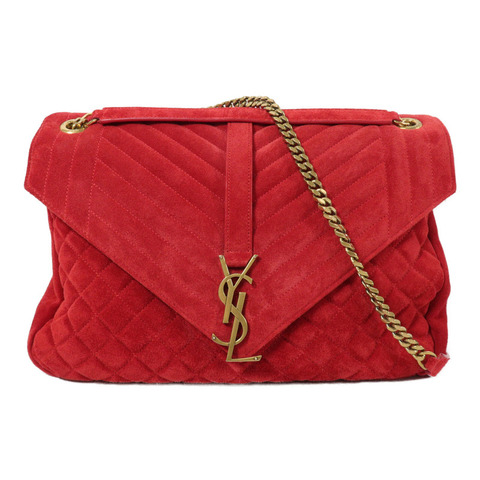 SAINT LAURENT 絨布Large Envelope鏈帶肩背袋