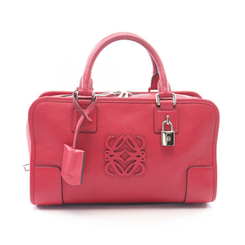 LOEWE Americana 28 肩斜背包 粉紅色皮革 二手 女士