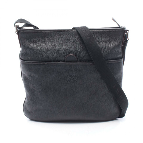 LOEWE Anagram 男士黑色真皮單肩斜背包（二手）