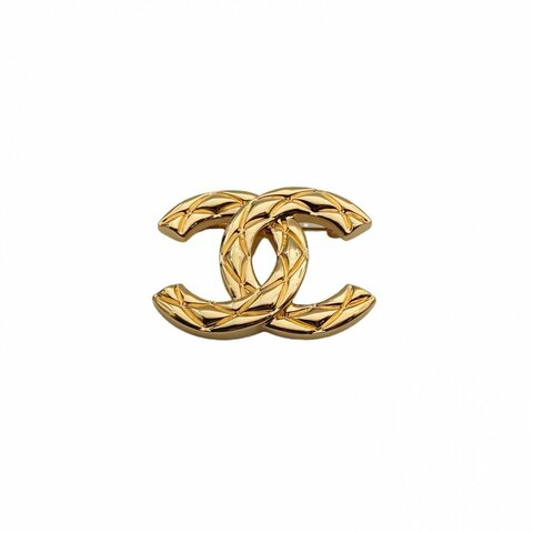 CHANEL 合金26P雙C菱格紋胸針