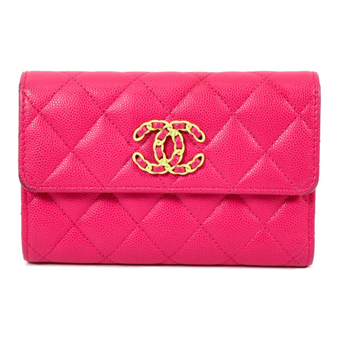 CHANEL 牛皮皮革C19 Medium Flap錢包