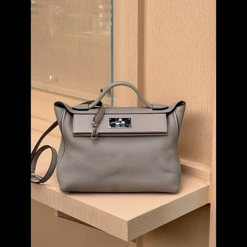 愛馬仕Hermès 24/24（29cm，小号通勤款）斑鳩灰銀扣
