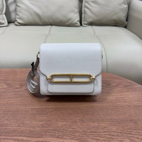 愛馬仕Hermès Roulis19 冰川白淡金扣 Evercolor皮