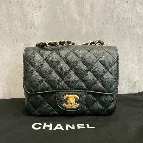Chanel 方胖黑金荔枝牛 完整雷標