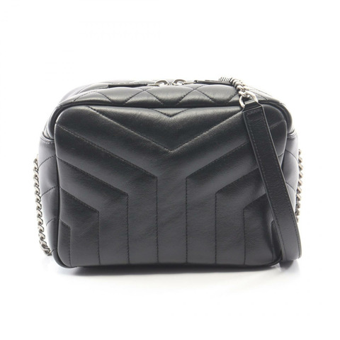 SAINT LAURENT PARIS Loulou 單肩斜背包 574102 黑色皮革 二手