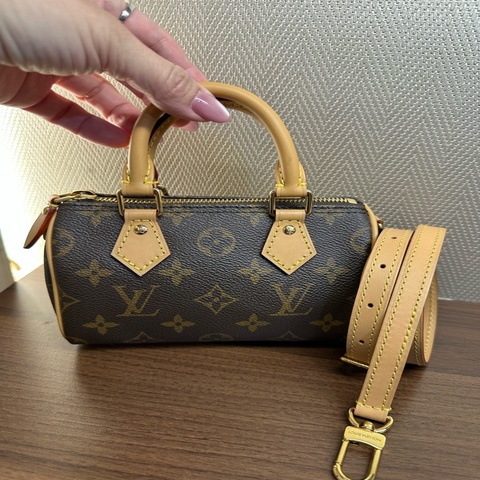 LV 原花金釦Nano Speedy手提波士頓包M81085