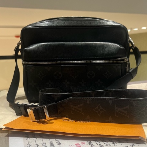 LOUIS VUITTON Outdoor 經典老花 牛皮拼塗層帆布 郵差包