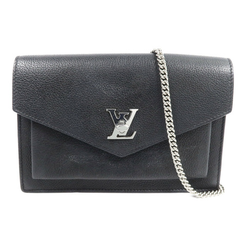 LOUIS VUITTON 牛皮皮革Mylockme銀扣鏈帶肩背袋