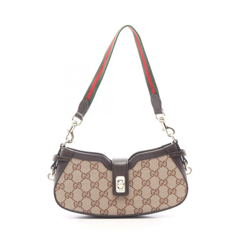 GUCCI Moonside Sherry Line GG帆布單肩手提包 786015 帆布皮革 二手