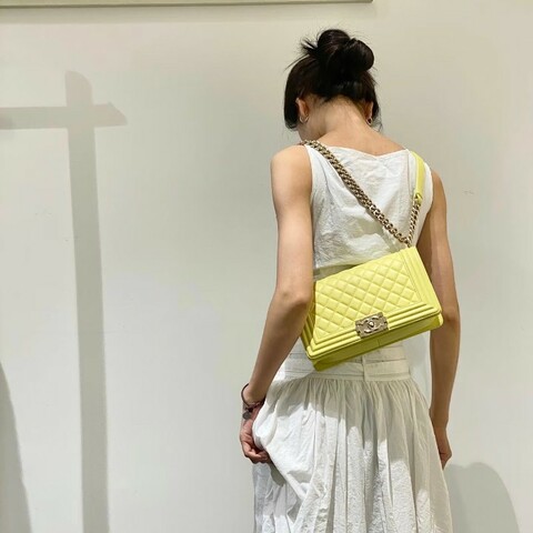 Chanel香奈兒羊皮Leboy鏈條包中號