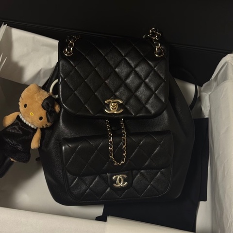Chanel duma 中號 全新 全配 黑色
