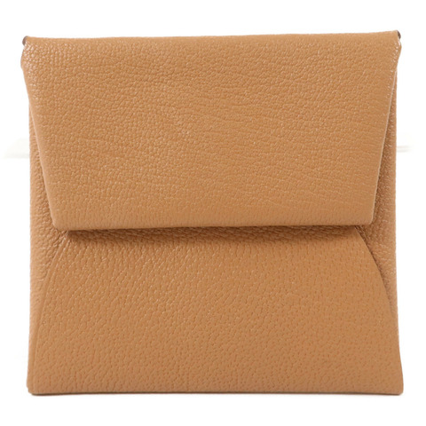 HERMES Chevre皮革/Mysore皮革Bastia零錢包Quebracho/Mauve Sylvestre