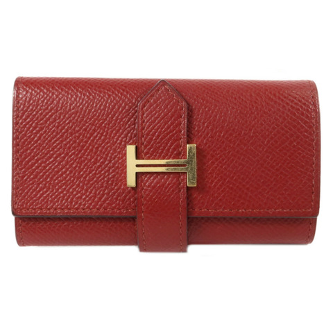 HERMES Epsom皮革Bearn Key Case鎖匙包Rouge H