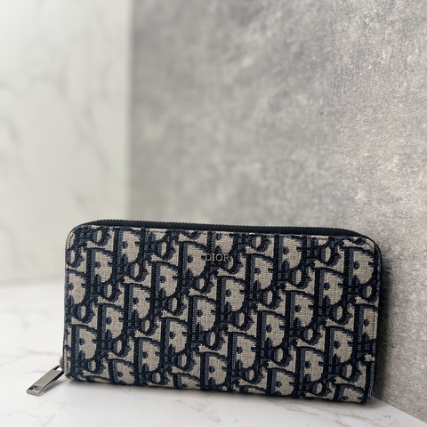 香緹國際精品 Dior DIOR 刺繡老花 拉鍊 長夾 1165