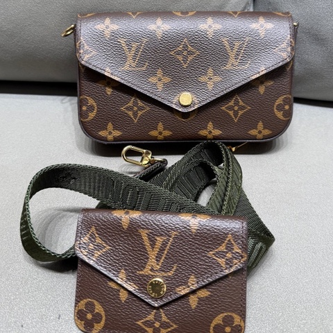 LV路易威登綠肩帶三合一